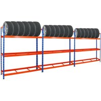 Mega Deal 3x Reifenregal Tiger xl HxBxT 200x180x45 cm 300kg Fachlast bis zu 63 Reifen Blau-Orange - Blau-Orange von PROREGAL - REGALE GÜNSTIG KAUFEN