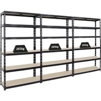 Proregal Mega Deal 3x Schwerlastregal Giant Tiger xl HxBxT 220x120x40cm Fachlast 265kg 6-Ebenen Schwarz Garagenregal, Lagerregal, Steckregal, von PROREGAL - REGALE GÜNSTIG KAUFEN