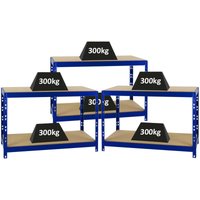 Mega Deal 3x Werkbank Tiger 300 kg pro Fachboden HxBxT 90x140x60 cm Blau - Blau von PROREGAL - REGALE GÜNSTIG KAUFEN