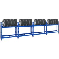 Mega Deal 4x Reifenregal Tiger HxBxT 100x110x35 cm 150kg Fachlast bis zu 32 Reifen mit Ebenen Blau - Blau von PROREGAL - REGALE GÜNSTIG KAUFEN