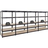 Proregal Mega Deal 4x Schwerlastregal Tiger HxBxT 180x100x60cm Fachlast 265kg Schwarz Garagenregal, Lagerregal, Steckregal, Kellerregal, von PROREGAL - REGALE GÜNSTIG KAUFEN