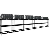 Mega Deal 5x Reifenregal Tiger xl HxBxT 200x150x45 cm 300kg Fachlast bis zu 90 Reifen Schwarz - Schwarz von PROREGAL - REGALE GÜNSTIG KAUFEN