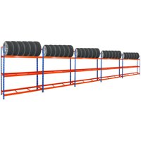 Mega Deal 5x Reifenregal Tiger xl HxBxT 200x180x45 cm 300kg Fachlast bis zu 105 Reifen Blau-Orange - Blau-Orange von PROREGAL - REGALE GÜNSTIG KAUFEN