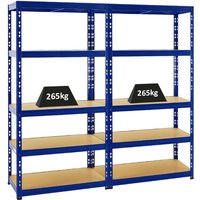 Proregal Mega Deal 5x Schwerlastregal Tiger HxBxT 180x90x45 cm Fachlast 265kg Blau - Blau von PROREGAL - REGALE GÜNSTIG KAUFEN