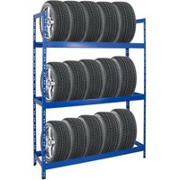 Reifenregal Tiger xl HxBxT 200x150x45 cm 300kg Fachlast bis zu 18 Reifen (205/55 R16) Blau - Blau von PROREGAL - REGALE GÜNSTIG KAUFEN