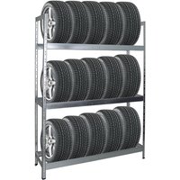 Reifenregal Tiger xl HxBxT 200x150x45 cm 300kg Fachlast bis zu 18 Reifen (205/55 R16) Verzinkt - Verzinkt von PROREGAL - REGALE GÜNSTIG KAUFEN