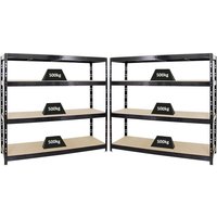 Proregal Mega Deal 2x Profi Schwerlastregal Rhino HxBxT 180x200x60cm 8mm Boden Fachlast 500kg Schwarz von PROREGAL - REGALE GÜNSTIG KAUFEN