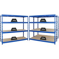 Proregal Mega Deal 3x Profi Schwerlastregal Rhino HxBxT 180x200x60cm 8mm Boden Fachlast 500kg Blau von PROREGAL - REGALE GÜNSTIG KAUFEN