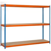 PROREGAL Schwerlastregal WOOD BEAST FOUR HxBxT 200x180x75cm Fachlast 600kg Blau-Orange - Blau-Orange von PROREGAL - ZERTIFIZIERTE QUALITÄTSPRODUKTE