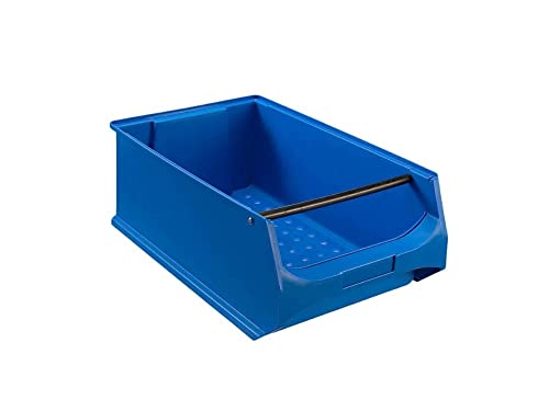 Blaue Sichtlagerbox 5.1 mit Griffstange | HxBxT 20x30x50cm | 21,8 Liter | Sichtlagerbehälter, Sichtlagerkasten, Sichtlagerkastensortiment, Sortierbehälter von PROREGAL