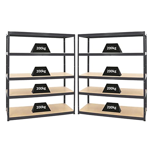 PROREGAL Mega Deal 2er-Set Schwerlastregale Giant Elephant 180x150x60cm mit 5 Ebenen Fachlast 200kg Schwarz PROREGAL Mega Deal 2er-Set Schwerlastregale Giant Elephant 180x150x60cm mit 5 Ebenen Fachlast 200kg Schwarz von PROREGAL