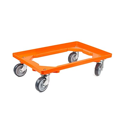 Mega Deal | 2x Proregal Transportroller mit Gummiräder orange | HxBxT 15x60,7x40,7cm | Offen | 2 Lenkrollen & 2 Bremsrollen Mega Deal | 2x Proregal Transportroller mit Gummiräder orange | HxBxT 15x60,7x40,7cm | Offen | 2 Lenkrollen & 2 Bremsrollen von PROREGAL