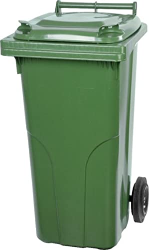 PROREGAL 2-Rad-Mülltonne MGB | HDPE-Kunststoff | HxBxT 94,5x48x54cm | Fassungsvermögen 120 Liter | Grün | Mülltonne, Müllgroßbehälter, Mülleimer, Abfalltonne, Müllbehälter, Universaltonne von PROREGAL