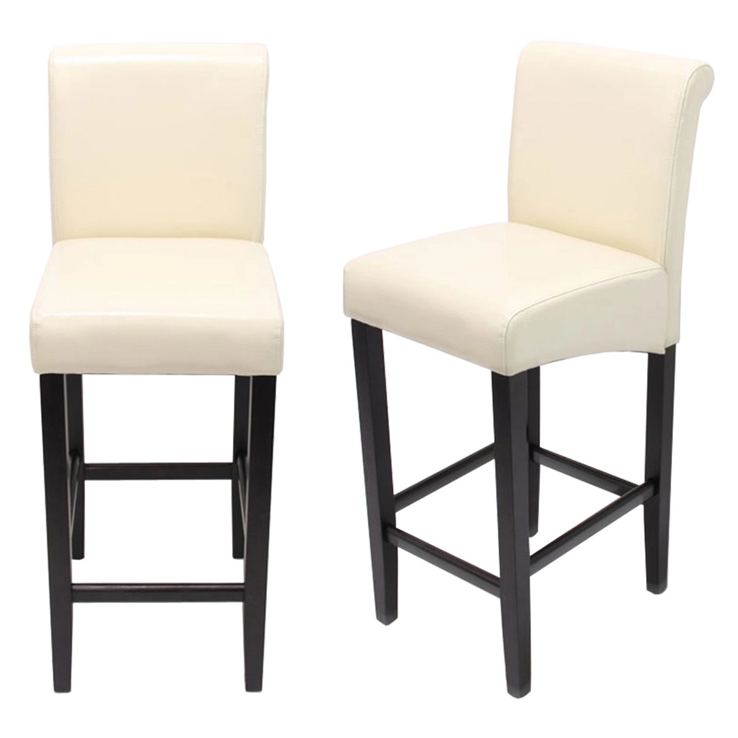 PROREGAL 2er-Set Barhocker Gepolstert Mit Lehne Sitzhöhe 75cm Holz Creme Dunkle Beine Leder Barstuhl Tresenhocker PROREGAL 2er-Set Barhocker Gepolstert Mit Lehne Sitzhöhe 75cm Holz Creme Dunkle Beine Leder Barstuhl Tresenhocker von PROREGAL