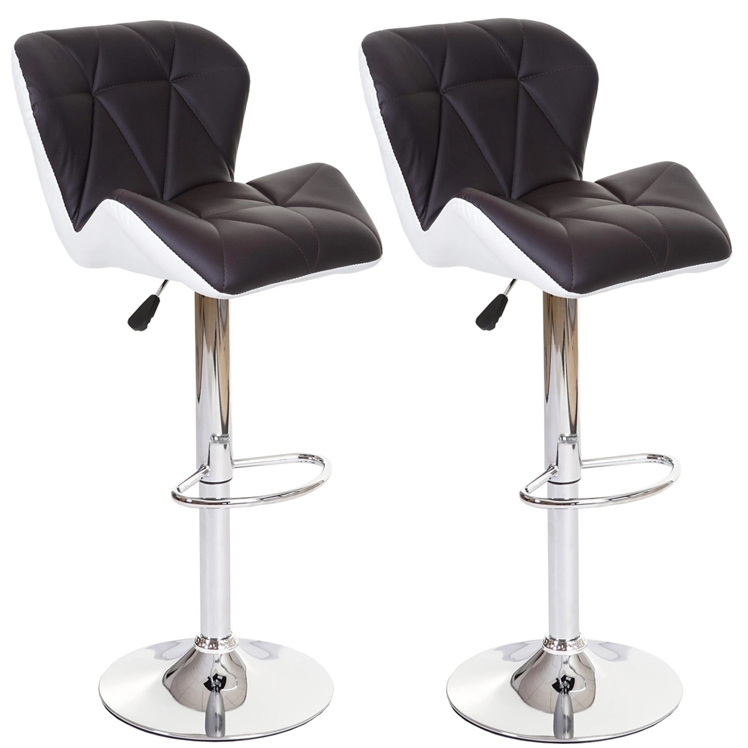 PROREGAL 2er-Set Barhocker Mit Lehne Sitzhöhe 62-83cm Höhenverstellbar Kunstleder Braun Barstuhl Tresenhocker von PROREGAL