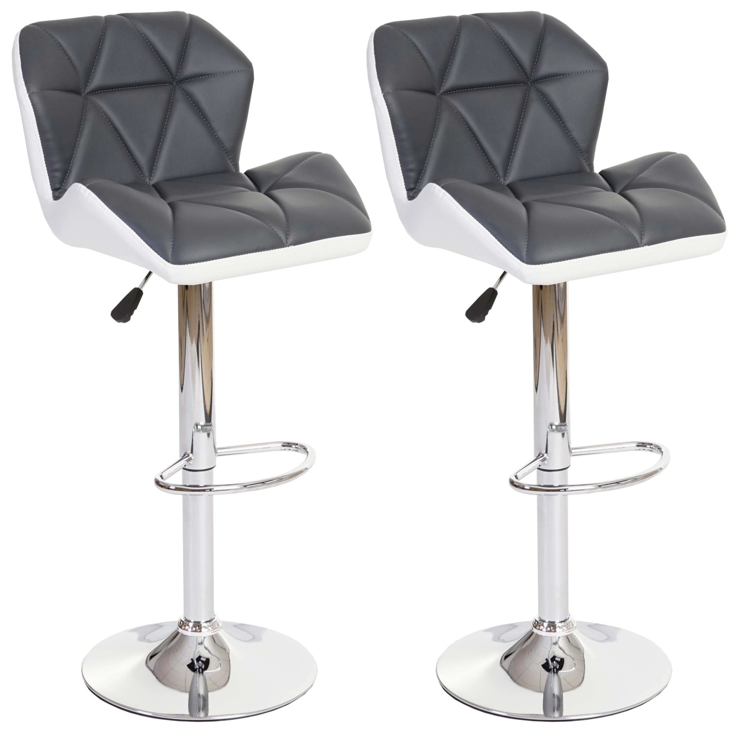 PROREGAL 2er-Set Barhocker Mit Lehne Sitzhöhe 62-83cm Höhenverstellbar Kunstleder Grau Barstuhl Tresenhocker von PROREGAL