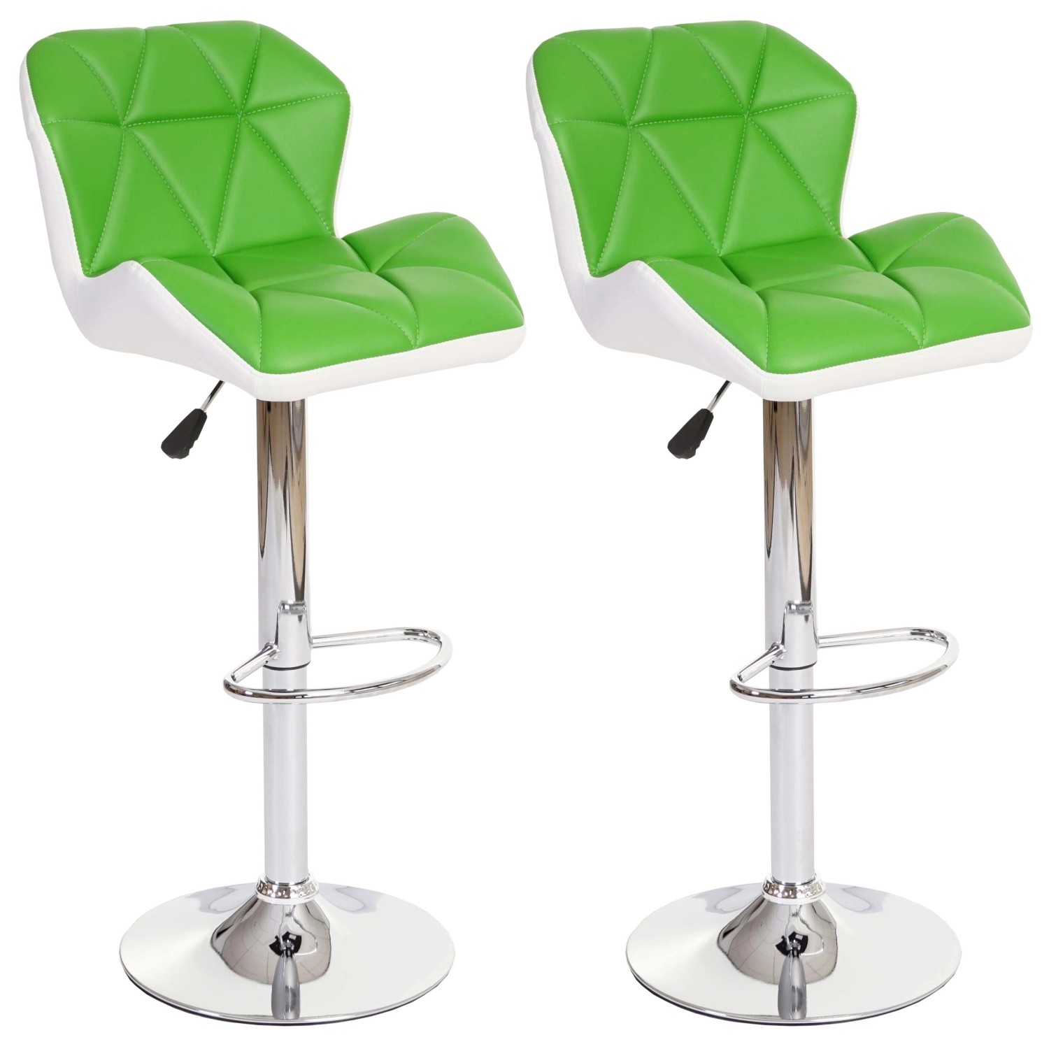 PROREGAL 2er-Set Barhocker Mit Lehne Sitzhöhe 62-83cm Höhenverstellbar Kunstleder Grün Barstuhl Tresenhocker von PROREGAL