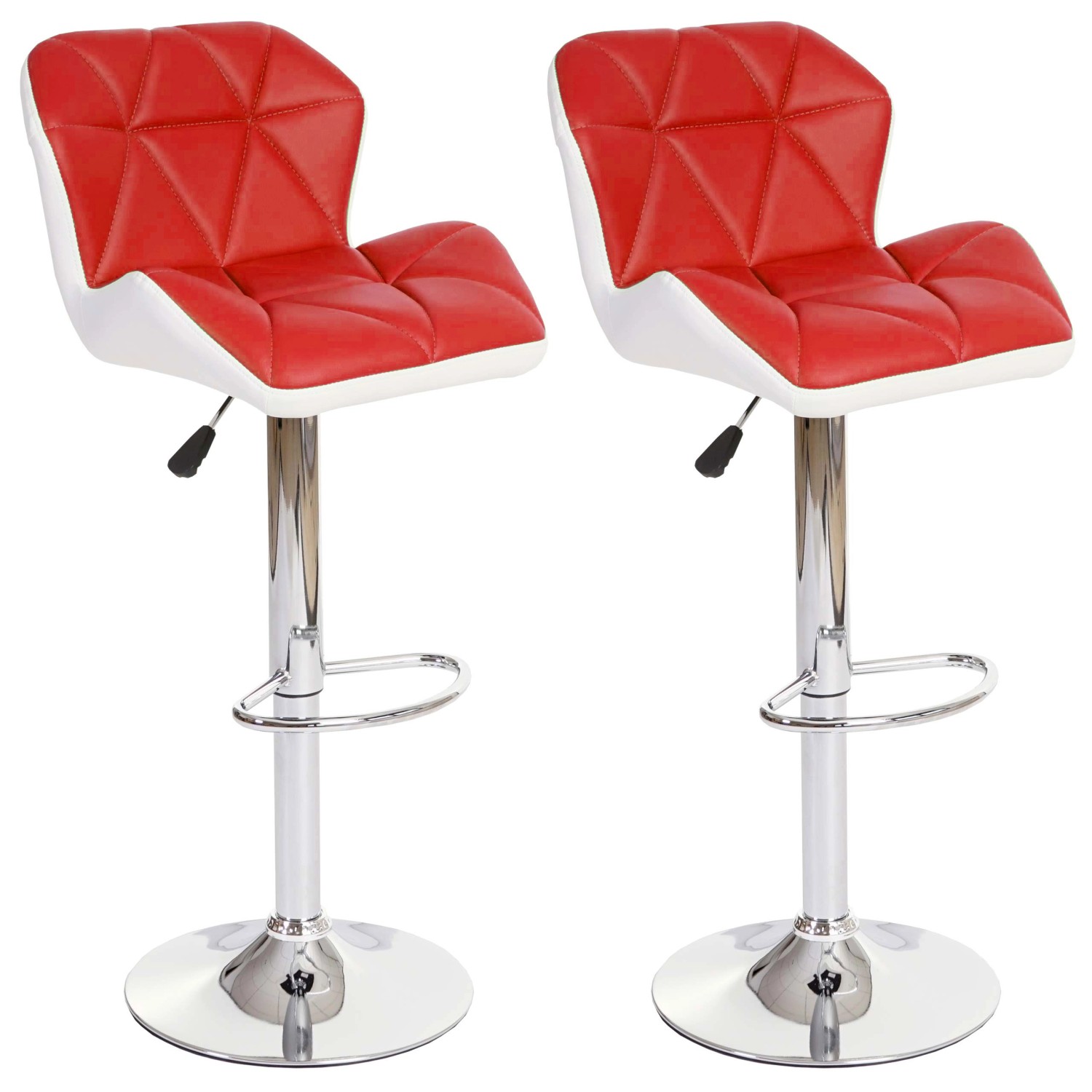 PROREGAL 2er-Set Barhocker Mit Lehne Sitzhöhe 62-83cm Höhenverstellbar Kunstleder Rot Barstuhl Tresenhocker von PROREGAL