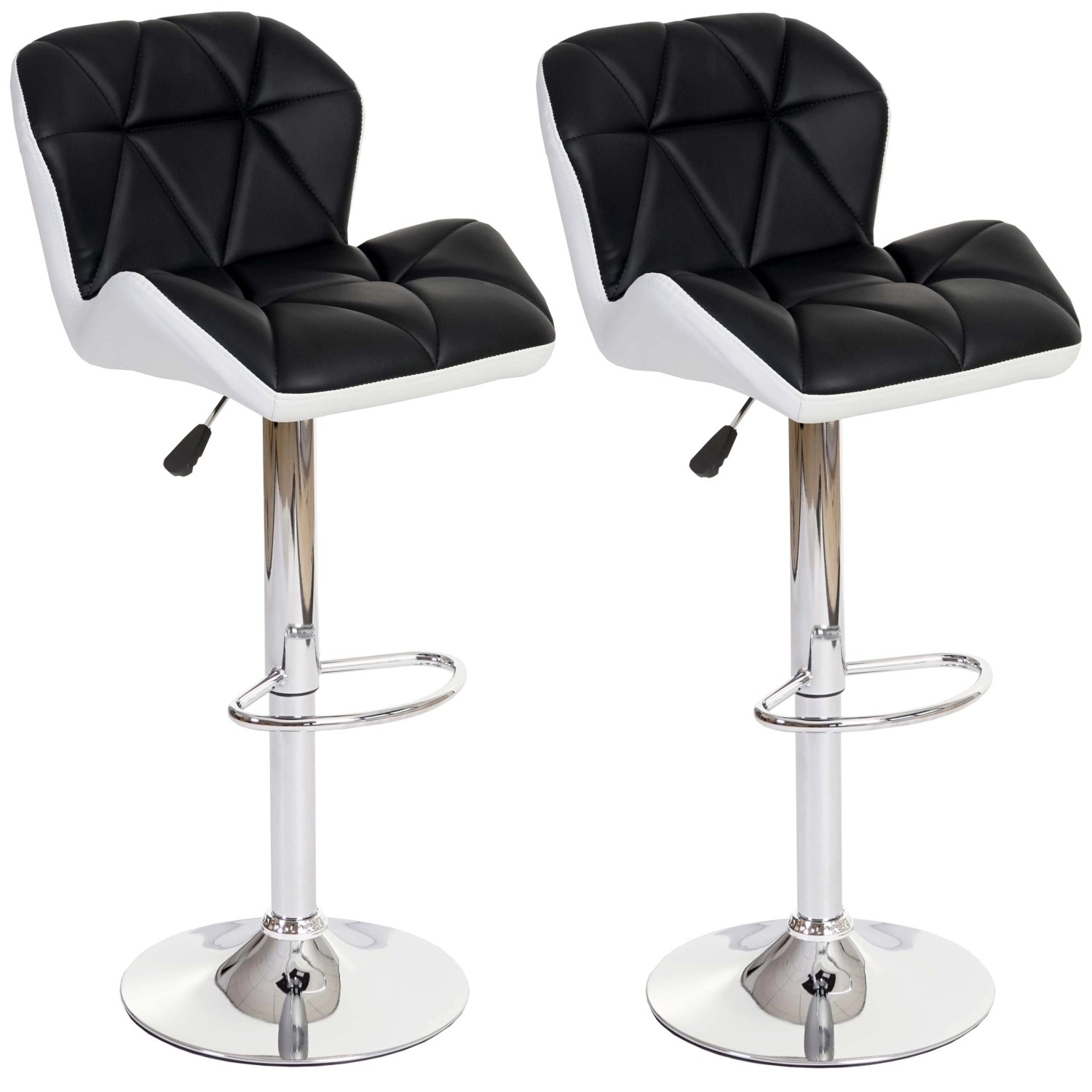 PROREGAL 2er-Set Barhocker Mit Lehne Sitzhöhe 62-83cm Höhenverstellbar Kunstleder Schwarz Barstuhl Tresenhocker von PROREGAL