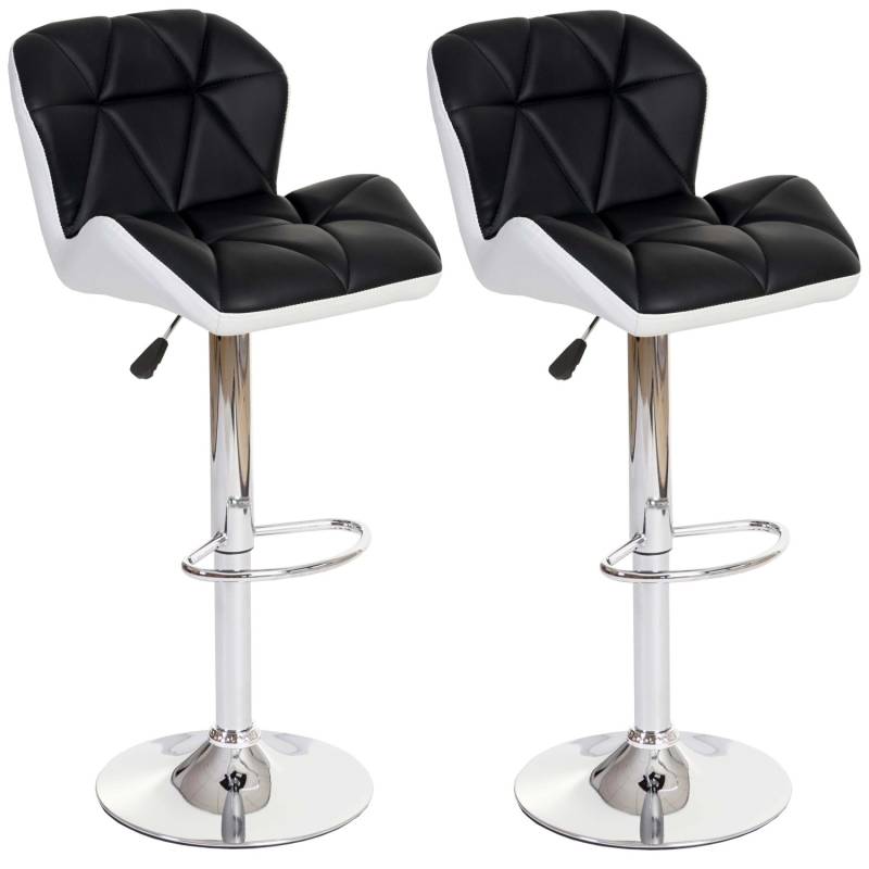 PROREGAL 2er-Set Barhocker Mit Lehne Sitzhöhe 62-83cm Höhenverstellbar Kunstleder Schwarz Barstuhl Tresenhocker von PROREGAL