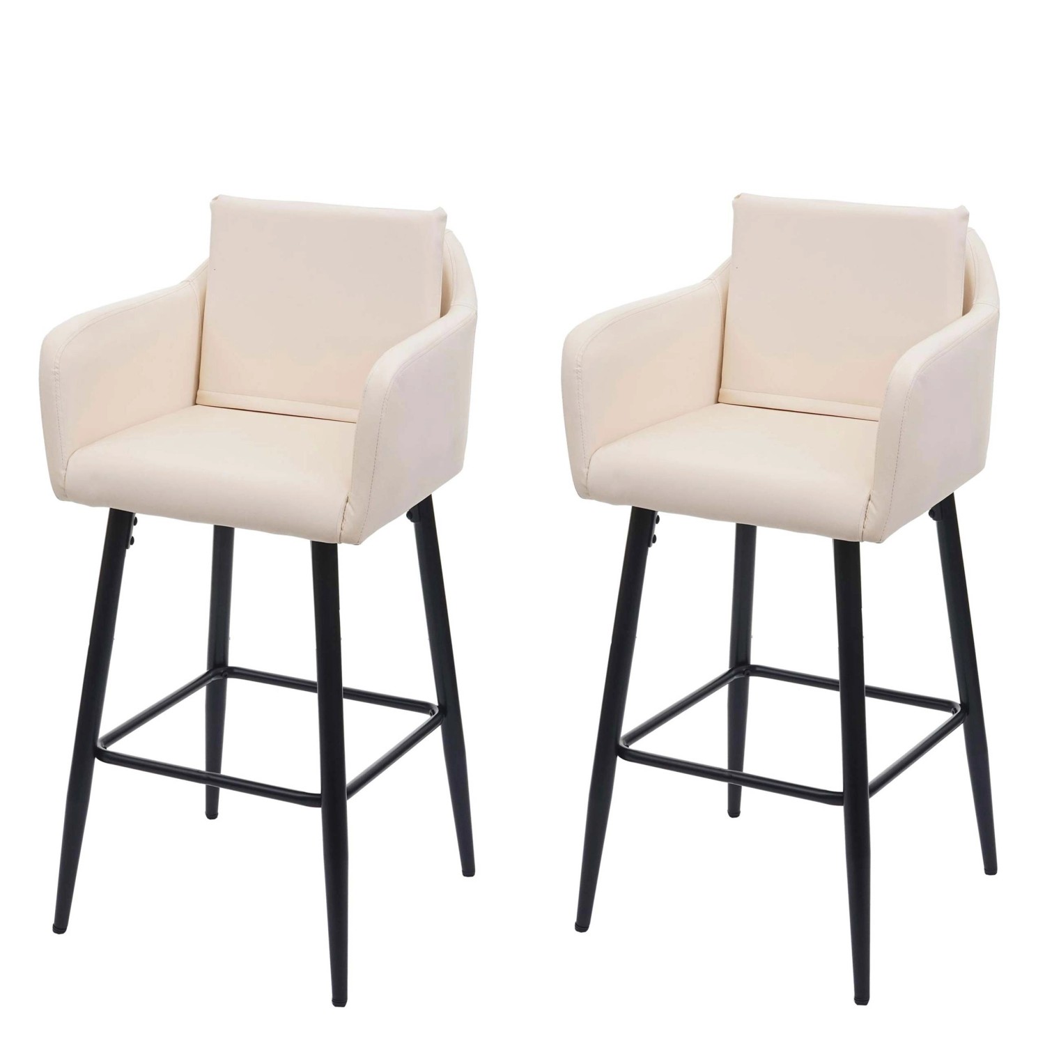 PROREGAL 2er-Set Barhocker Mit Lehne Sitzhöhe 74cm Fußablage Metall Kunstleder Creme-Beige Barstuhl Tresenhocker PROREGAL 2er-Set Barhocker Mit Lehne Sitzhöhe 74cm Fußablage Metall Kunstleder Creme-Beige Barstuhl Tresenhocker von PROREGAL