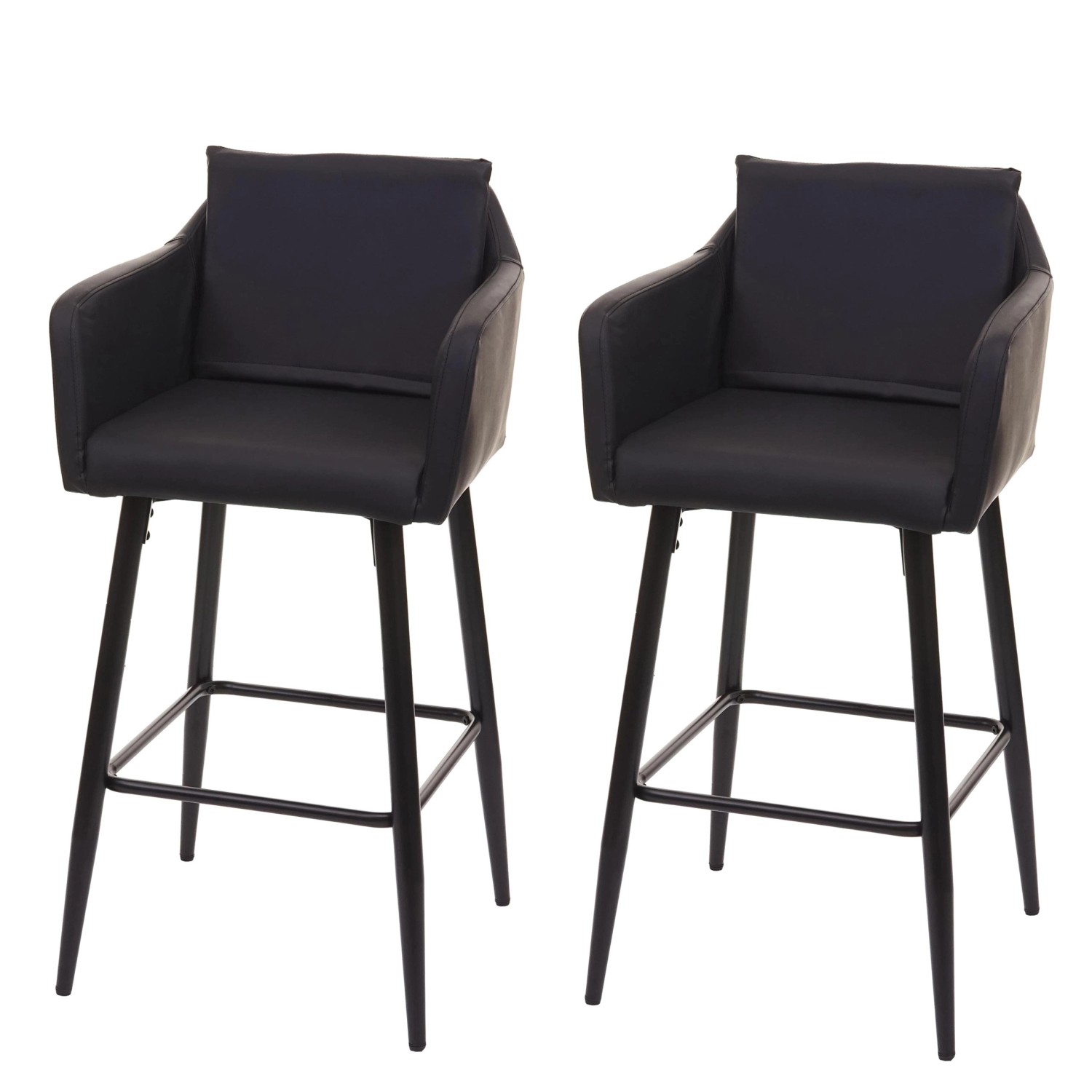 PROREGAL 2er-Set Barhocker Mit Lehne Sitzhöhe 74cm Fußablage Metall Kunstleder Schwarz Barstuhl Tresenhocker PROREGAL 2er-Set Barhocker Mit Lehne Sitzhöhe 74cm Fußablage Metall Kunstleder Schwarz Barstuhl Tresenhocker von PROREGAL