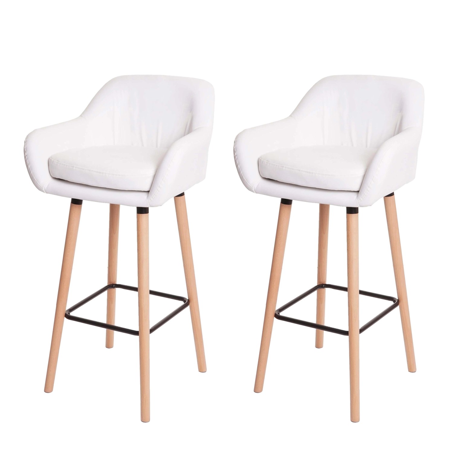 PROREGAL 2er-Set Barhocker Oslo Mit Lehne Sitzhöhe 79cm Kunstleder Weiß Barstuhl Tresenhocker PROREGAL 2er-Set Barhocker Oslo Mit Lehne Sitzhöhe 79cm Kunstleder Weiß Barstuhl Tresenhocker von PROREGAL