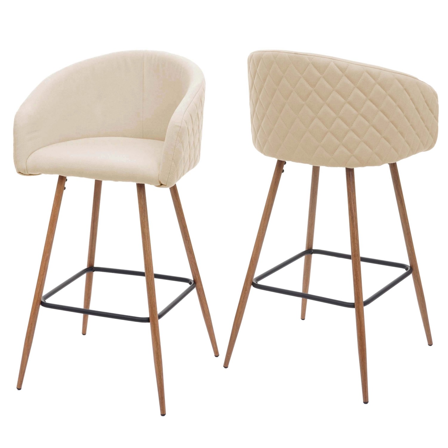 PROREGAL 2er-Set Barhocker Sitzhöhe 74cm Metall Holzoptik Stoff/Textil Creme-Beige Barstuhl Tresenhocker Küchenhocker Mit Lehne PROREGAL 2er-Set Barhocker Sitzhöhe 74cm Metall Holzoptik Stoff/Textil Creme-Beige Barstuhl Tresenhocker Küchenhocker Mit Lehne von PROREGAL