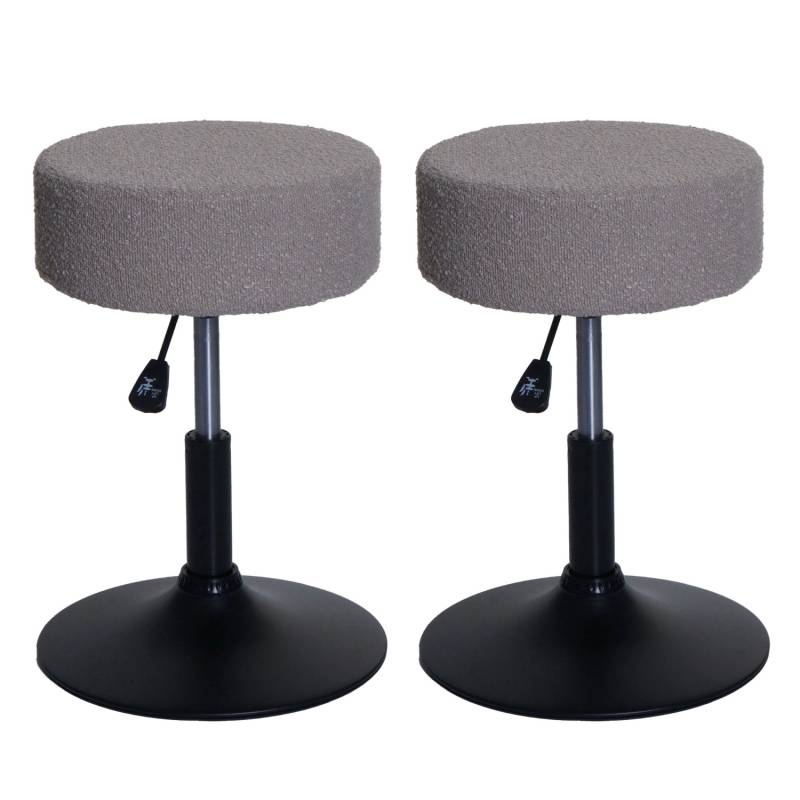 PROREGAL 2er-Set Hocker Höhenverstellbar Und Drehbar Sitzhöhe 45-57cm Durchmesser 37cm Stoff Boucle Taupe Sitzhocker Schminkhocker PROREGAL 2er-Set Hocker Höhenverstellbar Und Drehbar Sitzhöhe 45-57cm Durchmesser 37cm Stoff Boucle Taupe Sitzhocker Schminkhocker von PROREGAL