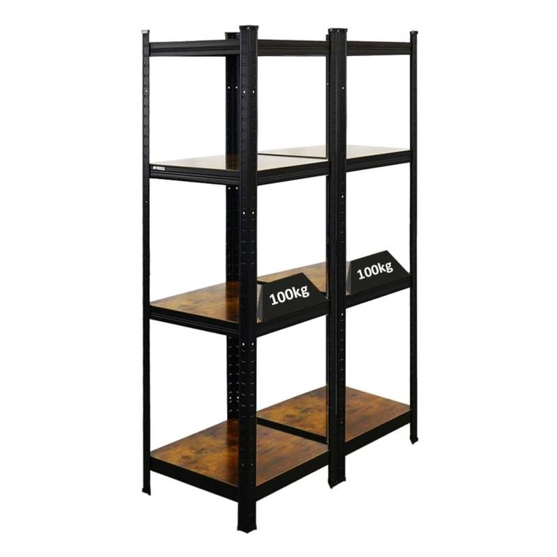 PROREGAL 2er Vintage Series Schwerlastregal Ragnar Set HxBxT 150x45x45cm Fachlast 100kg Vintagebraun-Schwarz PROREGAL 2er Vintage Series Schwerlastregal Ragnar Set HxBxT 150x45x45cm Fachlast 100kg Vintagebraun-Schwarz von PROREGAL