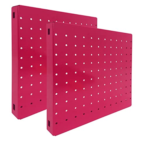 PROREGAL 2x Memoboard aus Stahl gelocht | HxBxT 30x30x3,5cm | Rosa | Lochblech Wandtafel Trägersystem Magnettafel Lochblech von PROREGAL