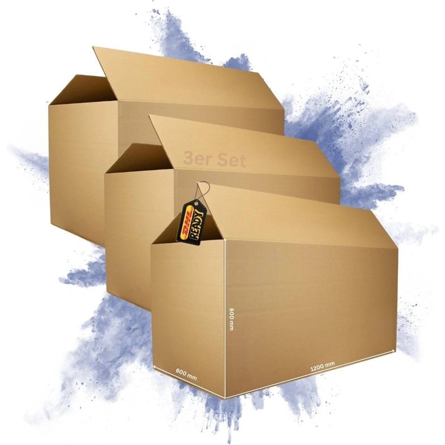 PROREGAL 3x Versandkarton 2-Wellig LxBxH 1200 x 600 x 600 mm Mit Höhenriller Belastbar Bis 30 kg Faltkarton Karton Paket Für Versand Mit DHL PROREGAL 3x Versandkarton 2-Wellig LxBxH 1200 x 600 x 600 mm Mit Höhenriller Belastbar Bis 30 kg Faltkarton Karton Paket Für Versand Mit DHL von PROREGAL