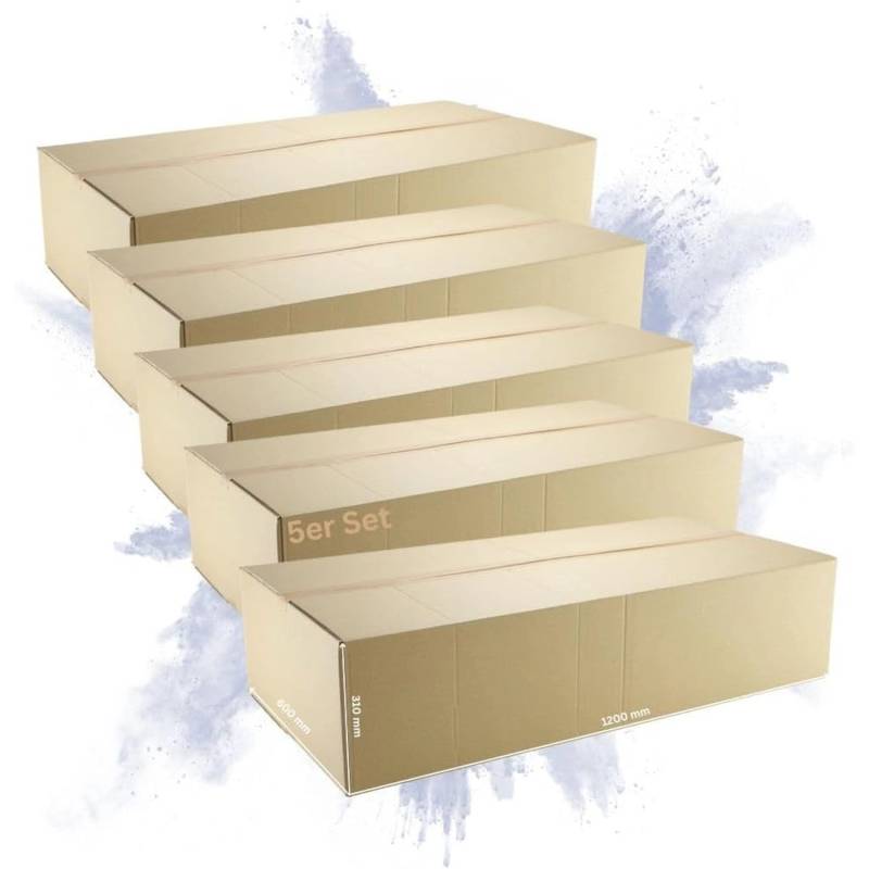PROREGAL 5x Versandkarton 2-Wellig LxBxH 1200 x 600 x 310 mm Belastbar Bis 30 kg Faltkarton Karton Paket Für Versand Mit DHL PROREGAL 5x Versandkarton 2-Wellig LxBxH 1200 x 600 x 310 mm Belastbar Bis 30 kg Faltkarton Karton Paket Für Versand Mit DHL von PROREGAL
