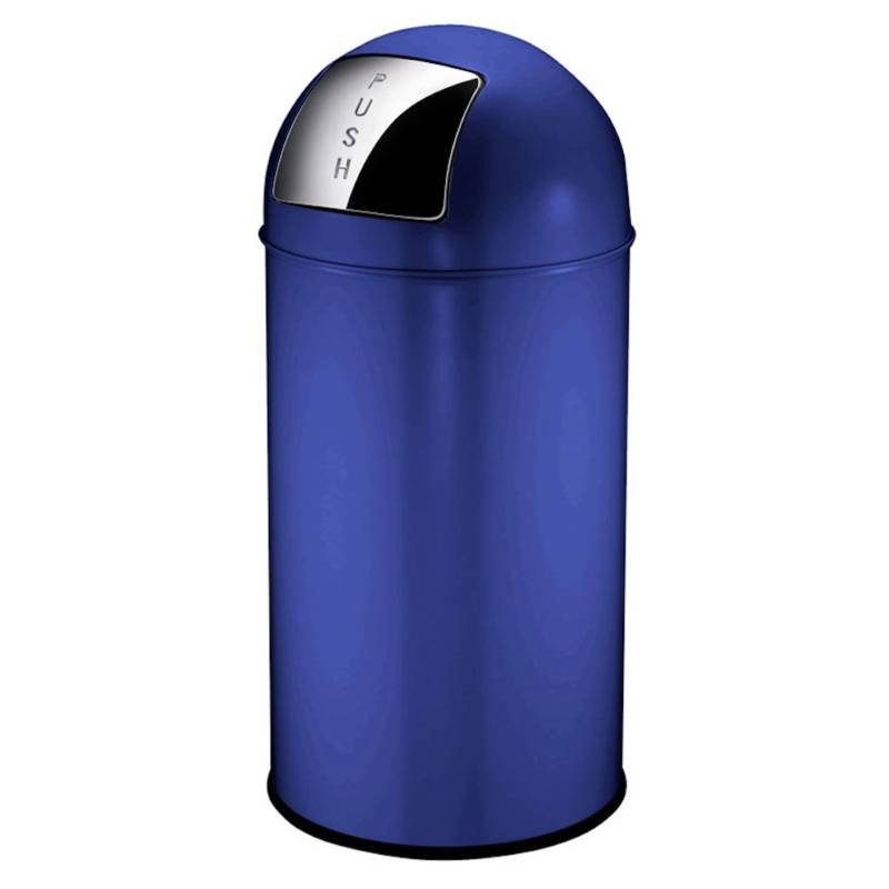 PROREGAL Abfallbehälter Mit Pushdeckel & Inneneimer Aus Metall 40 Liter HxBxT 74 x 34 x 34 cm Blau von PROREGAL