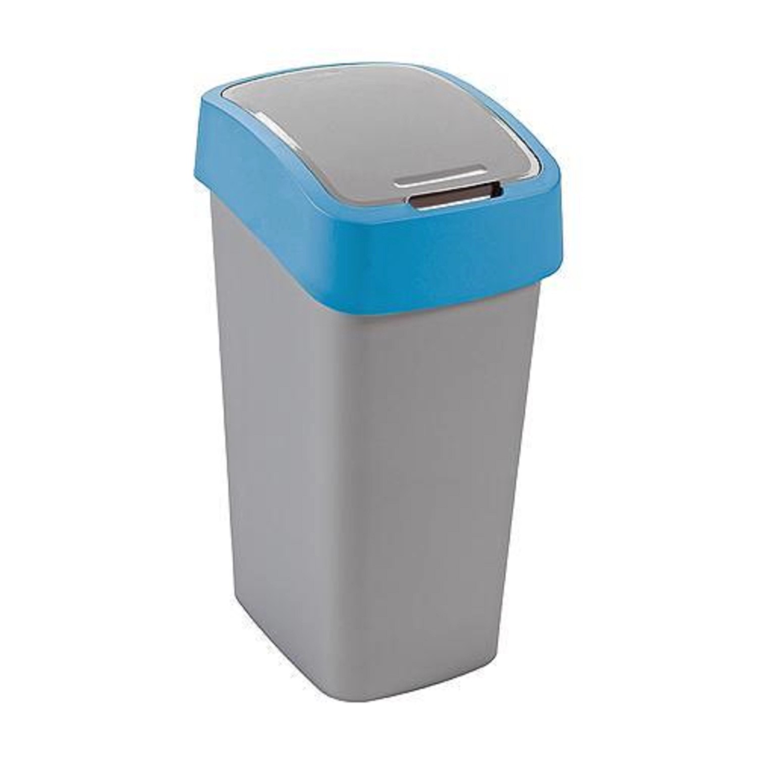 PROREGAL Abfallbehälter mit Schwing-/Klappdeckel 50 Liter FassungsvermögenSilber/Blau PROREGAL Abfallbehälter mit Schwing-/Klappdeckel 50 Liter FassungsvermögenSilber/Blau von PROREGAL
