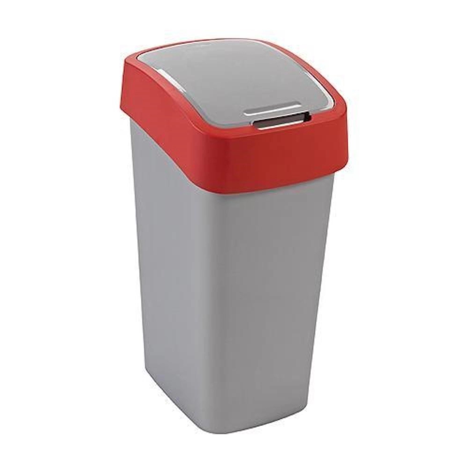 PROREGAL Abfallbehälter mit Schwing-/Klappdeckel 50 Liter FassungsvermögenSilber/Rot PROREGAL Abfallbehälter mit Schwing-/Klappdeckel 50 Liter FassungsvermögenSilber/Rot von PROREGAL