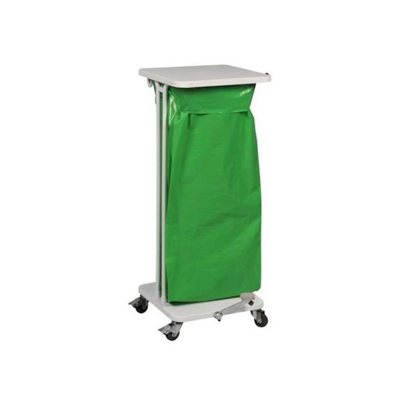 PROREGAL Abfallsackständer Mit Deckel und Fußpedal 120 Liter HxBxT 89,2 x 46,5 x 49,7 cm Weiß von PROREGAL