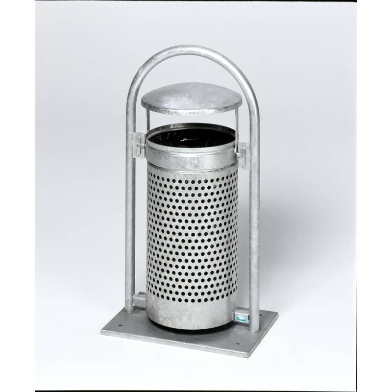 PROREGAL Abfallsammler Mit Rohrbogenständer 60 70 Liter HxBxT 116,5 x 58 x 38 cm Verzinkter Stahl Feuerverzinkt von PROREGAL