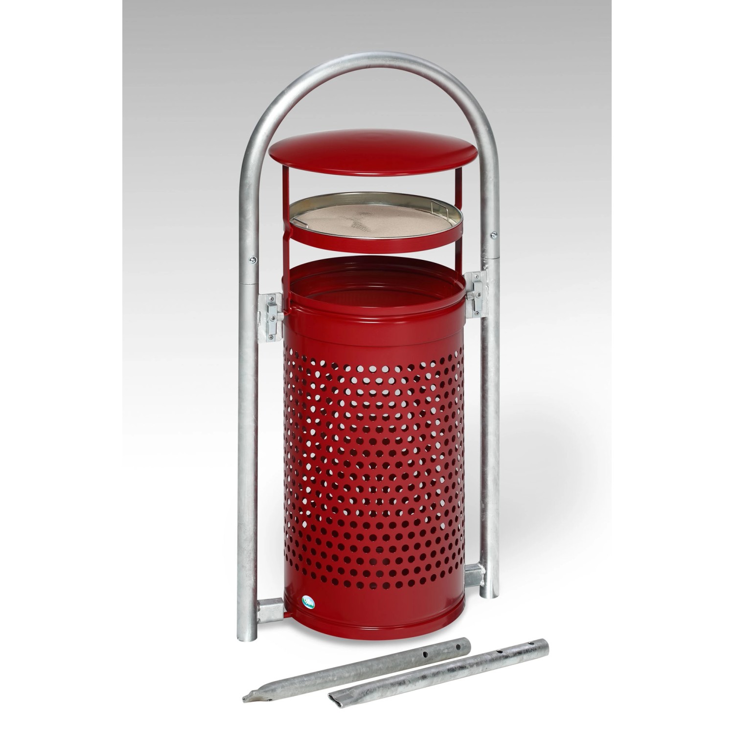 PROREGAL Abfallsammler Mit Rohrbogenständer Aschereinsatz Zum Einbetonieren 60 70 Liter HxBxT 116,5 x 58 x 38 cm Verzinkter Stahl Rot PROREGAL Abfallsammler Mit Rohrbogenständer Aschereinsatz Zum Einbetonieren 60 70 Liter HxBxT 116,5 x 58 x 38 cm Verzinkter Stahl Rot von PROREGAL