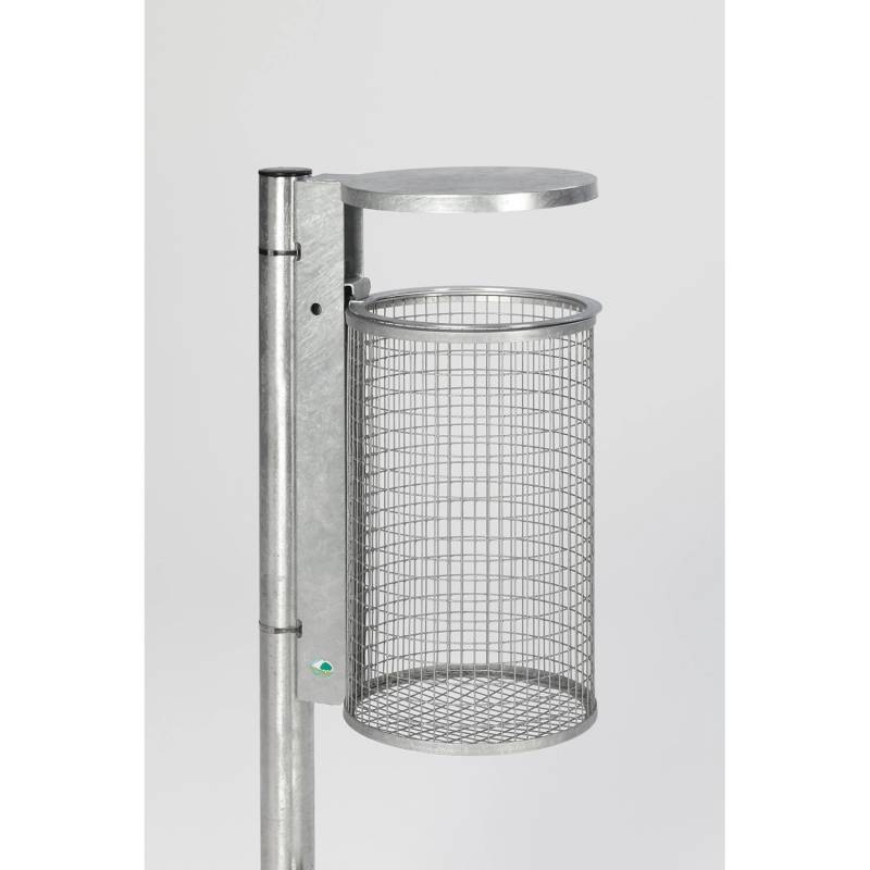 PROREGAL Abfallsammler Zur Wand Oder Rohrbefestigung Mit Schutzdach 50 Liter HxBxT 74 x 43 x 43 cm Verzinkter Stahl Feuerverzinkt von PROREGAL