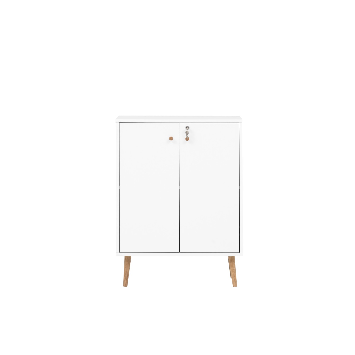 PROREGAL Aktenschrank Grizzly HxBxT 86 x 40 x 40 cm 2 Fächern & 2 Abschließbare Flügeltüren Weiß von PROREGAL