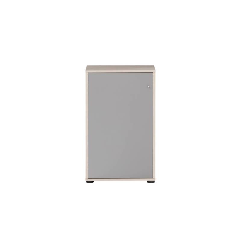 PROREGAL Aktenschrank Pigeon Small HxBxT 83,6 x 51 x 41 cm 2 Fächern & 1 Flügeltür Eiche & Grau von PROREGAL