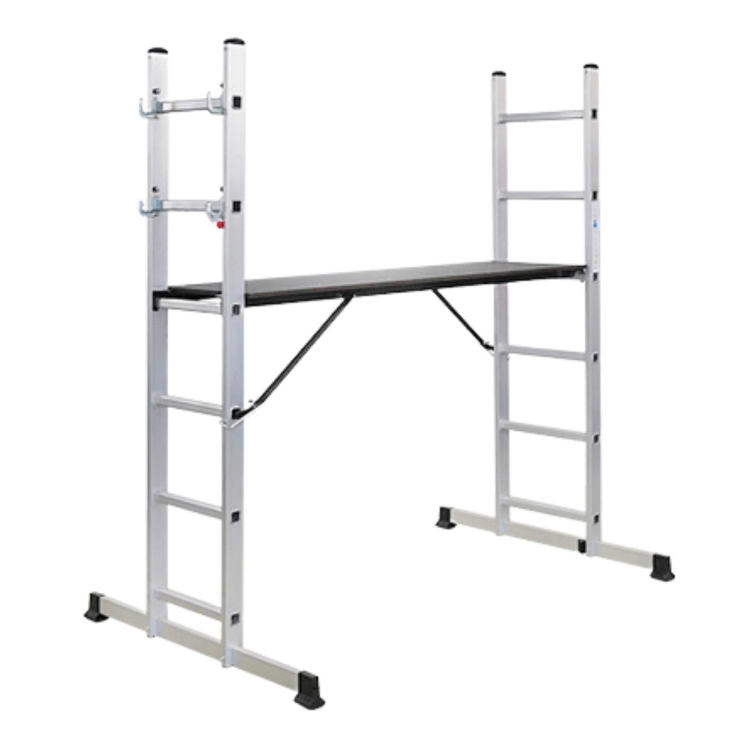 PROREGAL Arbeitsgerüst MULTISTEP 3-In-1 Aluminiumleiter 2x6 Sprossen Bis Zu 2,7 m Höhe Traglast 150kg von PROREGAL
