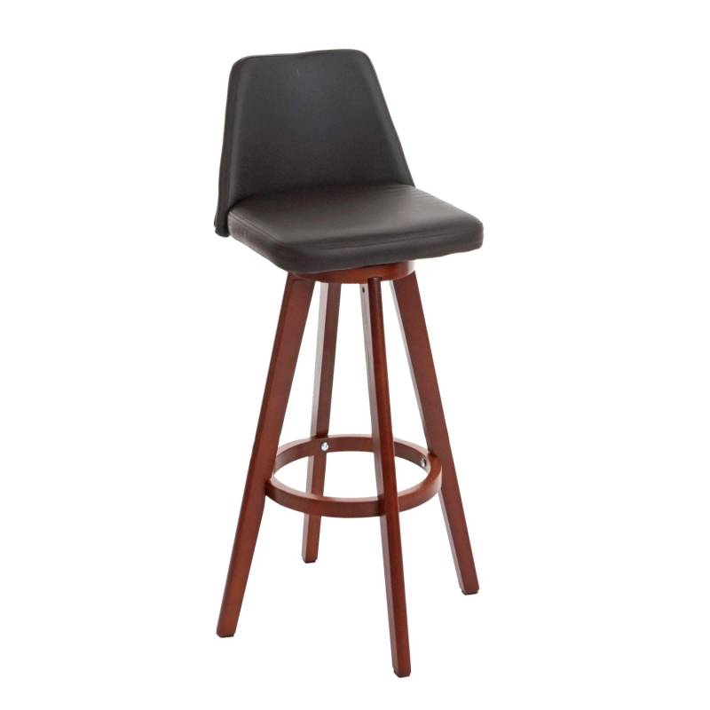 PROREGAL Barhocker Drehbar Mit Lehne Sitzhöhe 72cm Holz Kunstleder Drehbar Braun Barstuhl Tresenhocker von PROREGAL