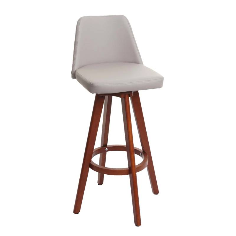 PROREGAL Barhocker Drehbar Mit Lehne Sitzhöhe 72cm Holz Kunstleder Drehbar Taupe Barstuhl Tresenhocker von PROREGAL