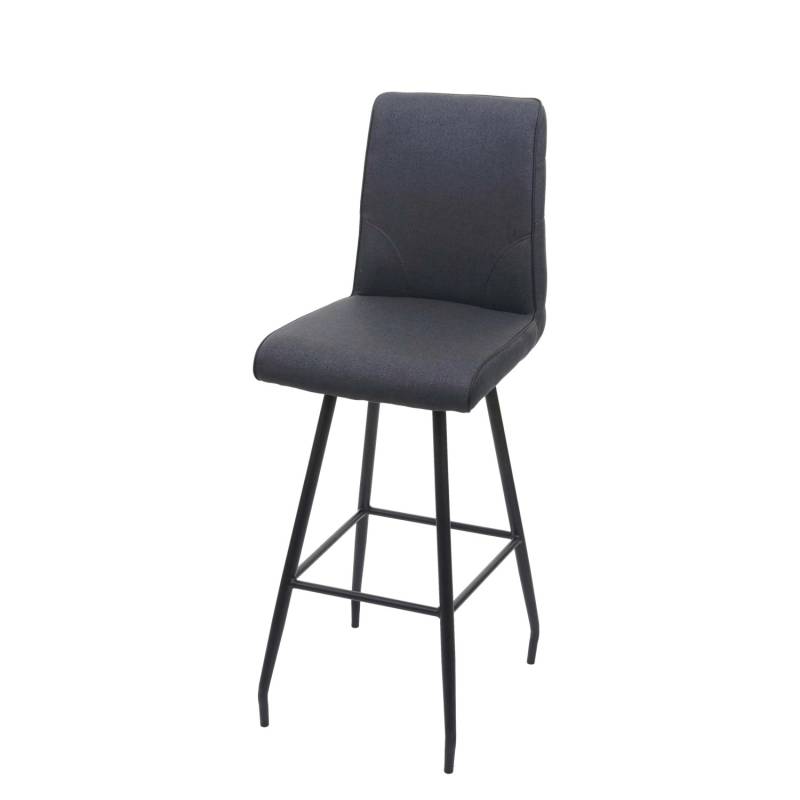 PROREGAL Barhocker Mit Lehne Sitzhöhe 75cm Drehbar Auto-Position Fußablage Stahl Stoff/Textil Dunkelgrau Barstuhl Tresenhocker von PROREGAL