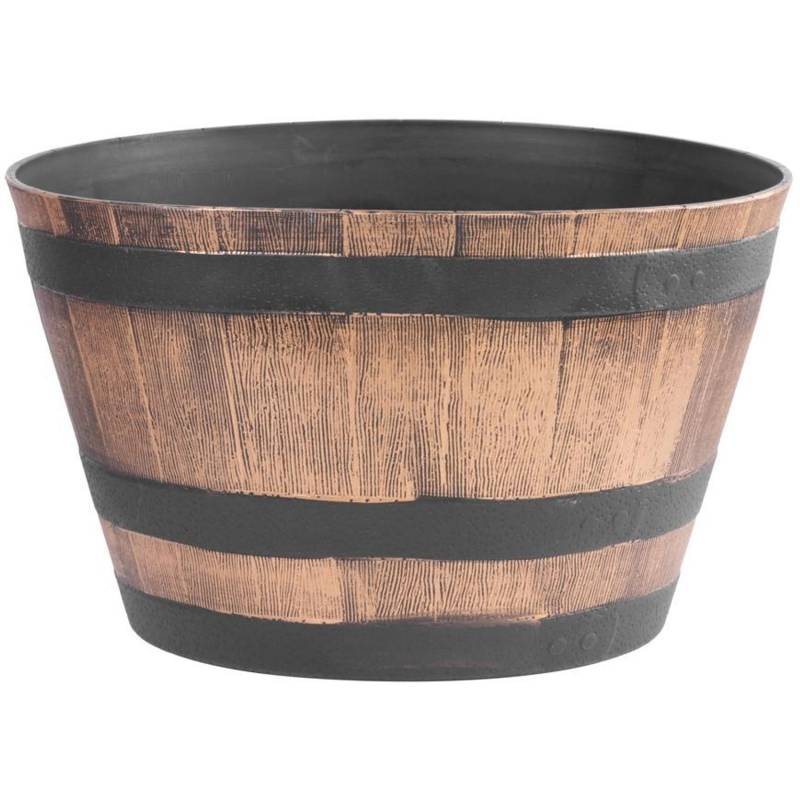 PROREGAL Blumentopf 50x30cm Holz-effekt, Fass von PROREGAL
