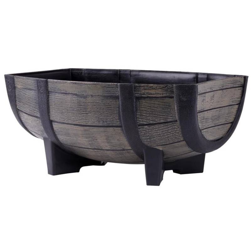 PROREGAL Blumentopf GDA Holz-effekt 817, 41x29x19cm, Fass von PROREGAL