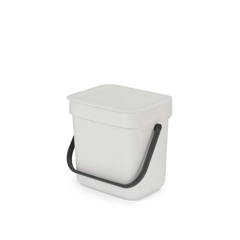 PROREGAL Abfallsammler Mit Stay Open Deckel 3 Liter HxBxT 17,4 x 18,8 x 13,9 cm Kunststoff Hellgrau von PROREGAL