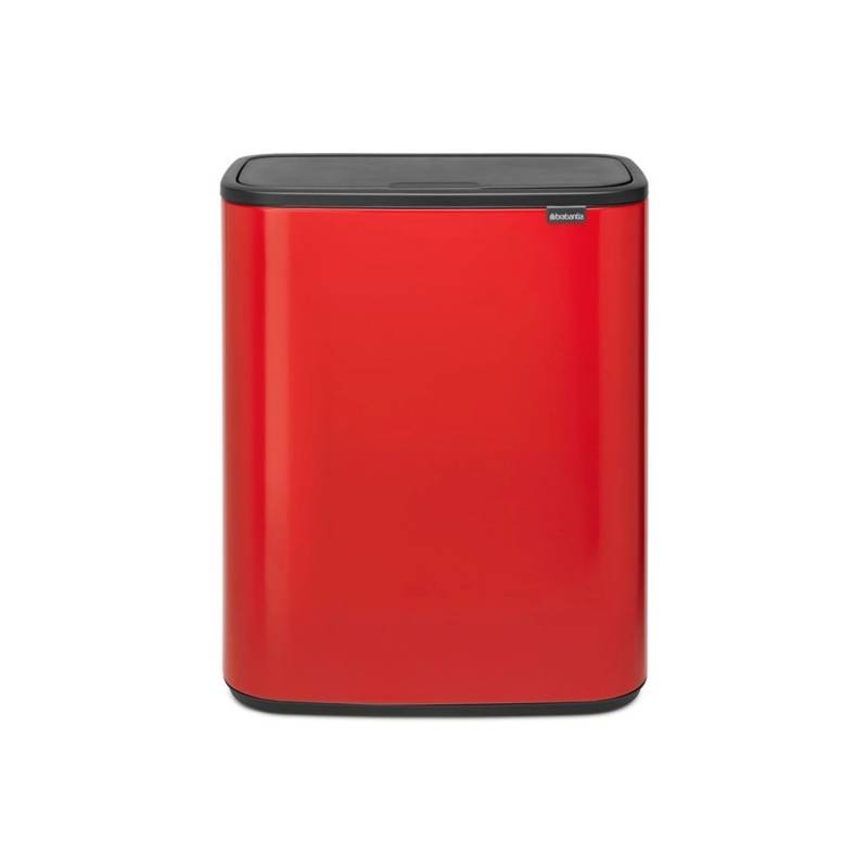 PROREGAL Hochwertiger Abfallsammler Mit Touch Öffnung 2 x 30 Liter HxBxT 65,6 x 54,5 x 31 cm Rot von PROREGAL